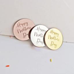 Decorações para comemoração de festas de aniversário, decorações de acrílico com círculo em ouro rosê, sobremesa e bolos, suprimentos para confecção de festas - Image 4