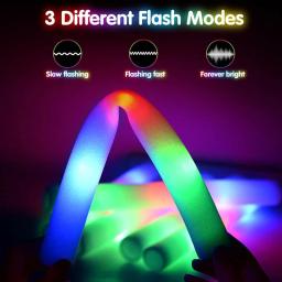 Cheer Tube Glow Sticks, Luz escura para festa, Bulk Colorido, Decoração de casamento, Espuma, LED RGB, 50Pcs - Image 4