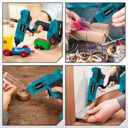Pistola de cola elétrica sem fio, cola em bastão para artes, ferramenta de reparo doméstico DIY, bateria Makita 18V, 11mm, 100W - Image 6