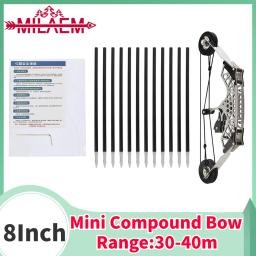 Aço inoxidável Mini Composto Bow Set, Poderoso Arco com Arco, Tiro Interior e Exterior, Caça Acessórios, 8 ", 11.7lbs Range30 40m - Image 1