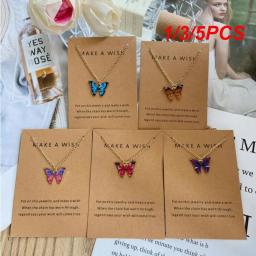 Pingente de borboleta personalizado, versátil e refrescante, colar cor brilhante, moda, não facilmente desaparecendo, 1 pc, 3 pcs, 5pcs - Image 1