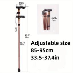 Bastão dobrável com ponta de borracha e altura ajustável, perfeito para caminhadas, trekking e viagens - Image 2