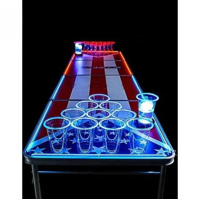 Mesa de Beer Pong Dobrável com LED Brilhante de 8ft - OEM