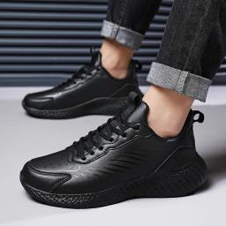 Homens de couro tênis de corrida atlético sapatos esportivos rendas-up tênis ao ar livre leve sapatos de ginásio tenis masculino deportivo - Image 2