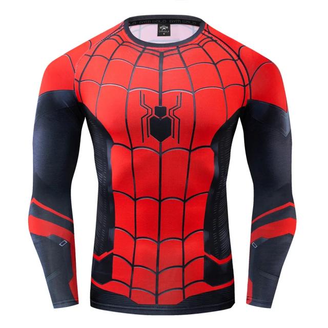 Calças Justas do Homem-Aranha para Fitness e Cosplay de Halloween e Carnaval com Camisetas de Secagem Rápida