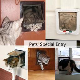 Suprimentos para animais de estimação gato e cão porta de duas vias de entrada e saída pode ser controlada uma variedade de modelos três cores podem ser ajustadas - Image 2