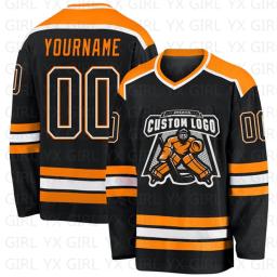 Jersey de hóquei personalizado para homens e mulheres, preto, roxo-branco, impressão 3D, nome, número, juventude, treinamento de competição - Image 5