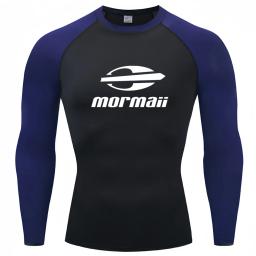 Homens apertados manga longa mergulho camisetas, natação Rash Guard Swimwear, proteção UV Surf Vestuário, Beach Floatsuit Tops - Image 5