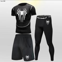 Terno de treino Compression Fitness para homens, roupas esportivas apertadas, Dry Fit Leggings Lycra, Training Sportswear Set, roupas de ginástica, roupa de corrida - Image 5