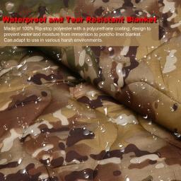 Forro tático do poncho do exército, camuflagem, repelente de água, cobertor acolchoado de madeira, adequado para acampar, tiro, caça - Image 5
