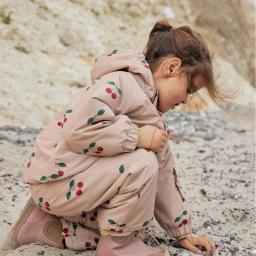 Konges slojd 2025 inverno bebê meninas cereja com capuz jaquetas de esqui macacão conjuntos meninas à prova dwindproof água vento resistente ao frio casaco - Image 2