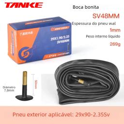 Tanke tubo interno da bicicleta 26 27.5 29 polegadas mtb pneu sv48mm válvula schrader super leve anti-oxidação peças de bicicleta - Image 5