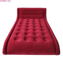 Moderno inflável cama de casal para viagens acampamento dobrável grande sofá cama para adultos crianças ao ar livre jardim mobiliário veludo couro - Image 6