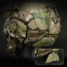 Capacete Airsoft RÁPIDO tático com fone de ouvido de comunicação embutido, capacete de assalto Fan W-Ronin, máscara destacável, lente de reposição - Image 6