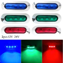 Impermeável LED Barco Navegação Luz, vermelho, verde, azul, lâmpada de sinal, Marine Yacht Luz de advertência, 12V, 24V, 2Pcs - Image 1