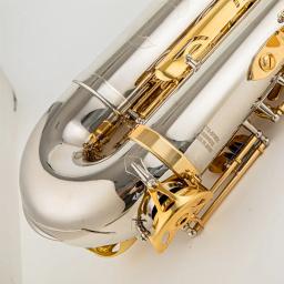 Banhado a Prata Saxofone Tenor Body, Instrumento Musical Profissional com Acessórios Case, Bb, Japão 875EX, Frete Grátis - Image 6