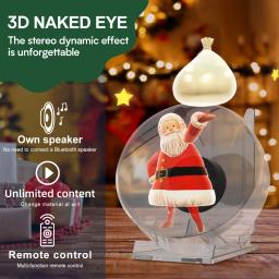 Publicidade Holográfica Luzes LED, 3D Desktop Model Fan, Tela com Reprodução De Áudio, Transparente Capa COOL - Image 2