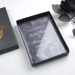 Personalizado obrigado cartões de aniversário com envelope para convites, presente transparente, convite do cartão de casamento, logotipo do texto árabe - Image 2