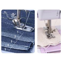 Portátil Mini elétrica mão costura Overlock máquina para iniciantes, inserção automática, 12-Needle Press Pedal - Image 5
