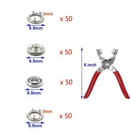 50 conjuntos de botões de pressão de metal 9 mm, kit de fixadores de pressão, suprimentos de artesanato diy para instalação de roupas, bolsa, acessórios de costura - Image 5