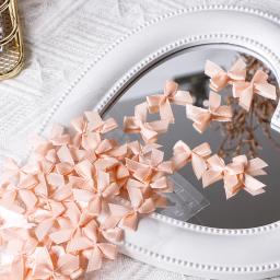 Fita de cetim arcos para decoração, tamanho pequeno, artesanato de flores, handwork, diy festa, gravata, 50 pçs/pacote, d06aa - Image 3