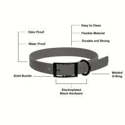Coleiras impermeáveis de treinamento para animais de estimação, coleira de PVC, resistente a sujos, fácil limpeza, cães pequenos, médios, grandes, alta qualidade, nova moda - Image 5