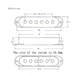 Único latão guitarra elétrica captador capas, ST SQ, acessórios peças, 48mm, 50mm, 52mm, 3 pcs - Image 6