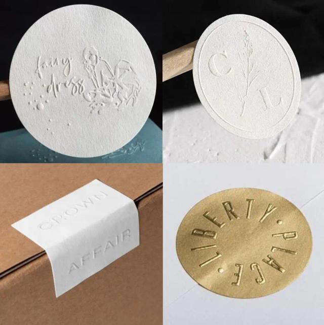 Etiquetas em Relevo 3D Personalizadas para Logotipos - Ideais para Embalagens de Festas, Caixas de Presentes e Selo de Casamento DIY