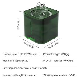 Pet automático fonte de água para o gato, mudo filtro dispensador, alimentador inteligente, tigela, sensor de movimento, gatinho, cachorro, cão suprimentos, 2L - Image 3