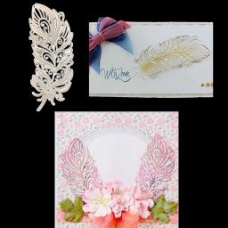 Molde de corte de metal de penas, scrapbooking, faça você mesmo, artesanato de metal, moldes de penas, estêncil, álbum de fotos, cartão, suprimentos de fabricação - Image 6