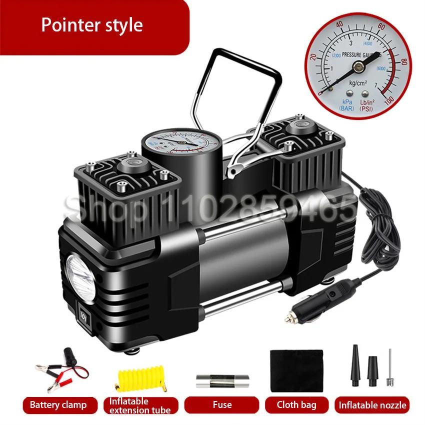 Bomba de ar pesada portátil do cilindro duplo Inflator do pneu Bomba de inflação de alta pressão Compressor de ar do automóvel 12V - Image 1