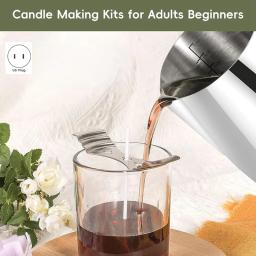 Kit de fabricação de velas com prato quente, panela de fusão de cera, colher de agitação, almofada antiescaldante, novos suprimentos, plug americano - Image 4