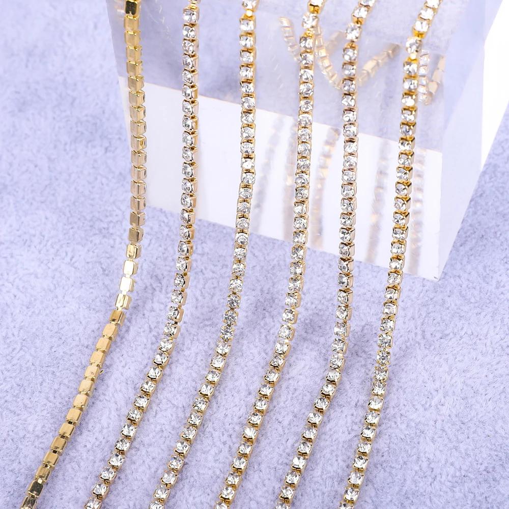 VC cristal strass cadeia, fundo colorido costurar em pedra, copo, guarnição DIY acessórios - Image 1