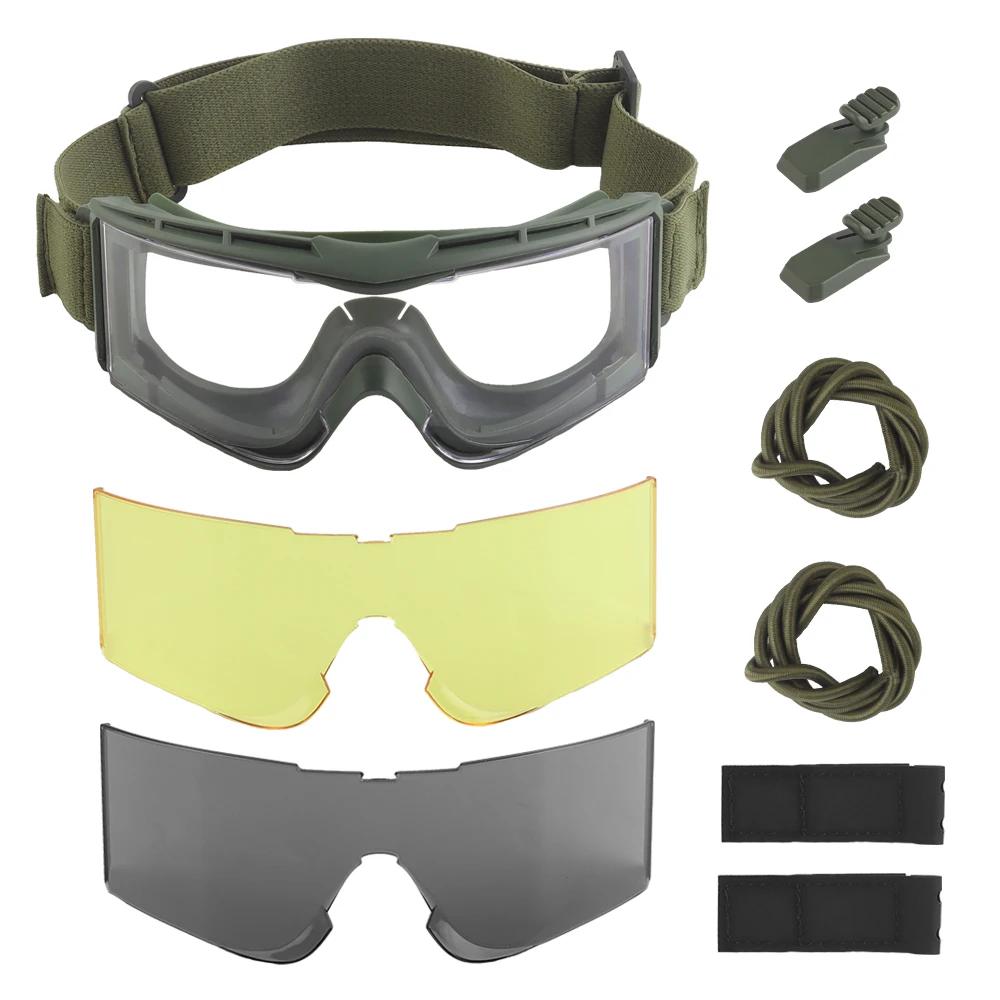 Balístico Óculos de Segurança Set, óculos táticos, 3 Lentes Intercambiáveis, Tiro, Caça, Óculos Anti-Fog - Image 1
