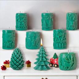 Vela perfumada de natal molde de silicone carta de natal fragrância cilíndrica vela ornamento ferramentas de fabricação de velas - Image 6