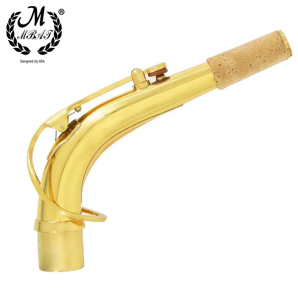 M MBAT Saxe Pescoço Curvo Saxofone Alto Pescoço Curvo Material de Latão Sax Instrumento de Sopro Acessório 24,5mm - Image 1