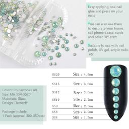 Pedras preciosas de opala mista, cristal de vidro com costas planas e enfeites de zircônia para decoração de arte de unhas - Image 3