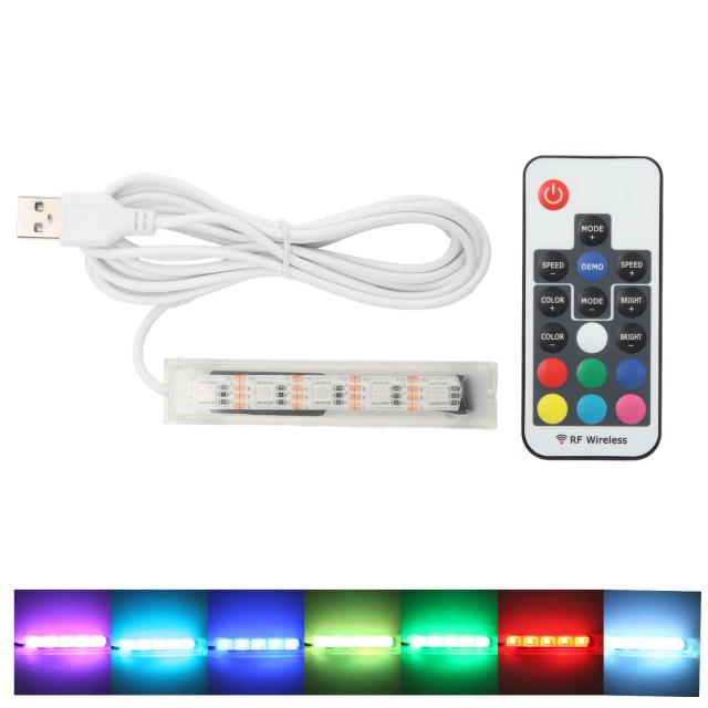 Lâmpada LED Colorida com Controle Remoto via USB para Aquários e Micro Aquários, Acessório Decorativo para Paisagens Aquáticas
