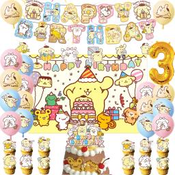 Pom Pom Purin Birthday Party Decoração, balão, banner, fundo, bolo Topper, Fontes de festa de aniversário, Baby Shower - Image 1