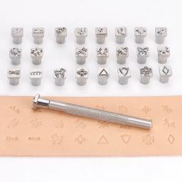 25 pçs conjunto de ferramentas de carimbo de artesanato de couro, conjunto de carimbo de ferramenta de artesanato de couro de qualidade ferramentas de escultura para iniciantes e profissionais diy - Image 2