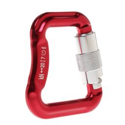Mosquetão de alumínio para parapente, D Shape Hook Tool, Bloqueio, Vermelho - Image 2