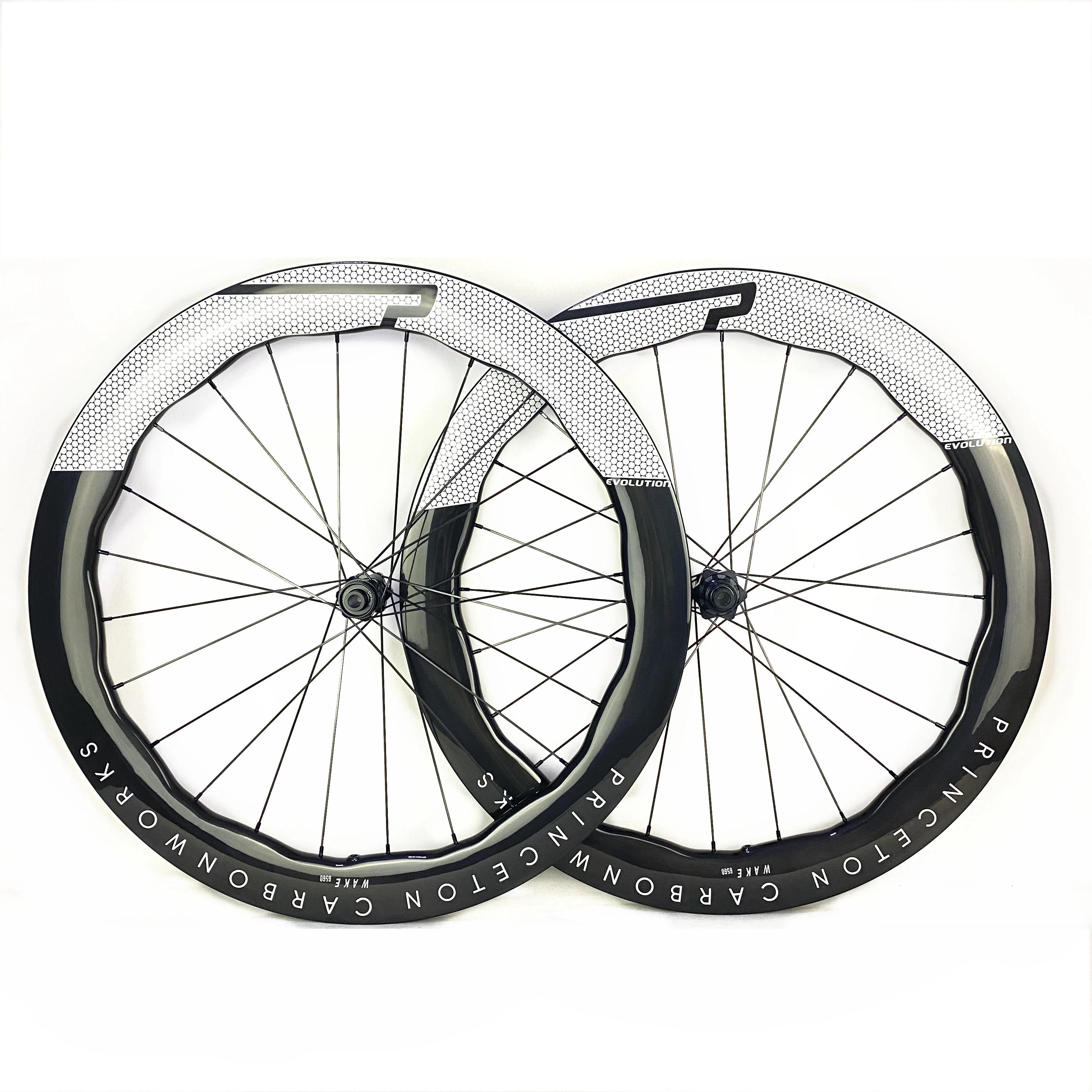 Conjunto de roda de freio a disco para bicicleta de estrada 700c, fibra de carbono, novo prineton peak 6560 largura 28mm, clincher/tubeless/tublar - Image 1