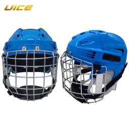 Capacete de hóquei ajustável para homens e mulheres, máscara facial Combo, engrenagem protetora, amp - Image 2