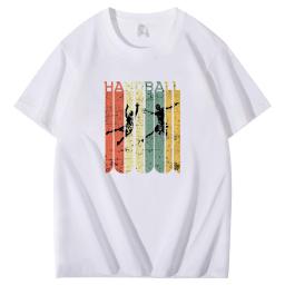 Camiseta grande de handebol para jogadores, dizendo handebol, camisetas retrô, streetwear, camisetas de algodão, roupas masculinas oversize, verão - Image 2