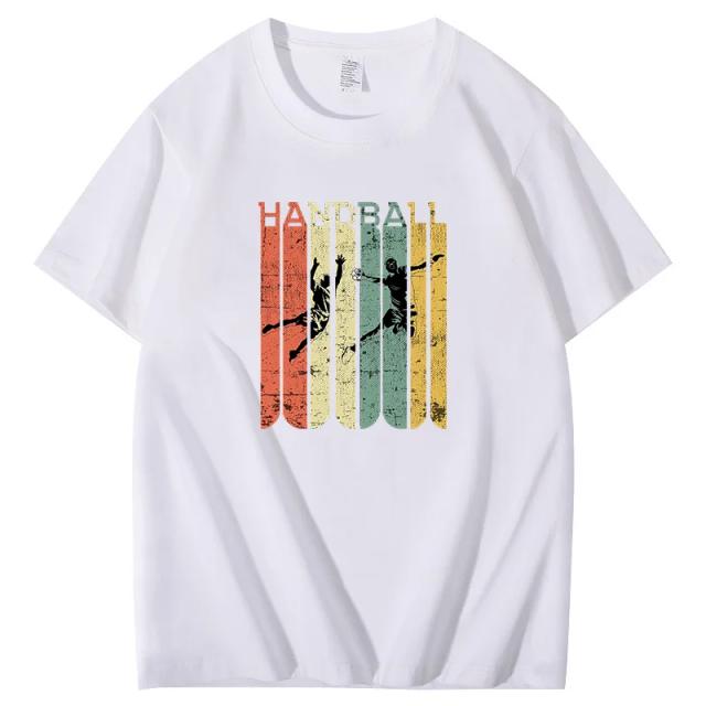 Camiseta Oversize de Handebol em Estilo Retrô para Jogadores Masculinos em Algodão para o Verão