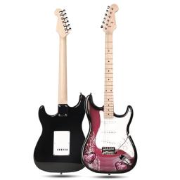 HUASHENG-Guitarra Elétrica Estilo Chinês para Adultos e Crianças, Basswood Iniciante, 6 Cordas, OEM, ODM, 39" - Image 2