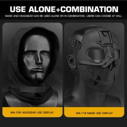 Máscara selvagem tática para caça Airsoft, leve máscara facial completa, capacete de camuflagem, proteção ao ar livre, ventilador, Halloween - Image 5