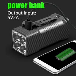 Farol de bicicleta LED recarregável, lanterna super brilhante, luzes dianteiras, luzes traseiras traseiras, USB, 10000mAh, 12800mAh, 4P90, 4P50 - Image 5