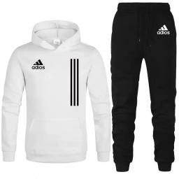 Conjunto de roupas esportivas para ginástica ao ar livre para homens e mulheres, capuz e calças, pulôver para primavera e outono, novo, 2 peças, 2022 - Image 2