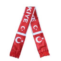 Poliéster impresso cetim bandeira cachecol, esportes cachecol, Turquia e turcos fãs uso, pescoço urdidura - Image 2